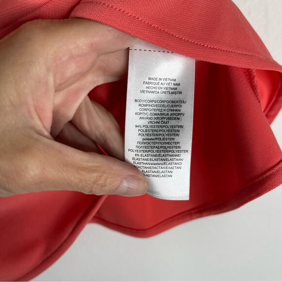 Ralph Lauren peach pink ruffle peplum stretchy preppy office top PM - Picture 6 of 6